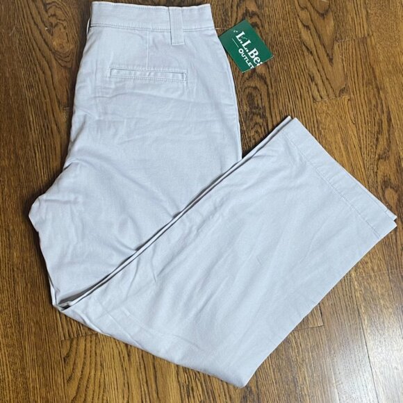 L.L. Bean Classic Fit Flannel lined khaki pants size 14P NEW women's - Picture 3 of 6